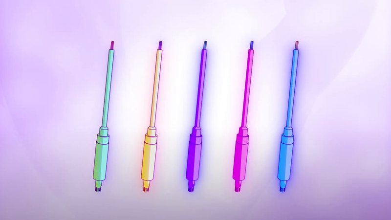 Cinq capteurs intelligents colorés, extrait du film Sanofi en motion design 3D